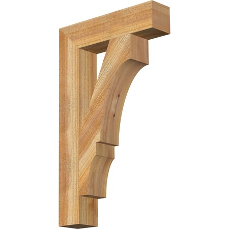 Ekena Millwork Balboa Block Rough Sawn Bracket, Western Red Cedar, 4"W x 18"D x 30"H BKT04X18X30BOA05RWR